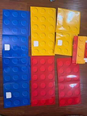 Paper Brick-Style - Blue, Yellow, Red party decor